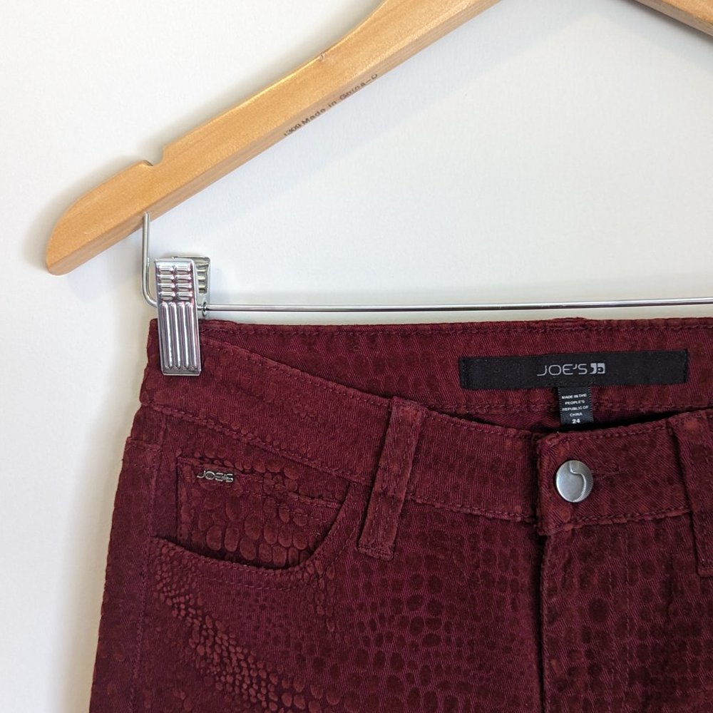 Joe's Mahogany Snakeskin Printed Skinny Jeans